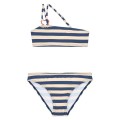 Waterlemon - Bikini Niña Rayas Azul Y Beige