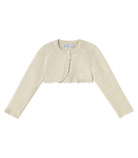 Mayoral - Bolero Tricot Basico Champagne Para Bebé Niña