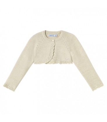 Mayoral - Bolero Tricot Basico Champagne Para Bebé Niña