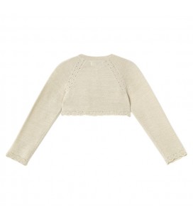 Mayoral - Bolero Tricot Basico Champagne Para Bebé Niña