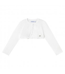 Mayoral - Bolero Tricot Basico Blanco Para Bebé Niña