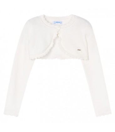 Mayoral - Bolero Tricot Basico Crudo Para Niña
