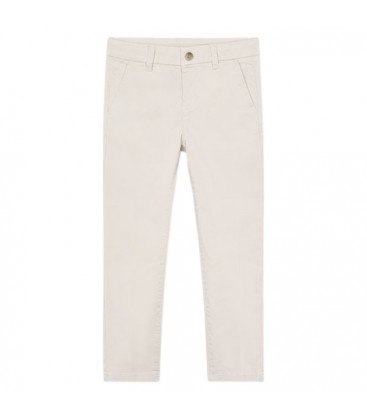 Mayoral - Pantalon Chino Sarga Basico Hueso Para Niño