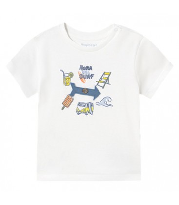 Mayoral - Camiseta  play surf Blanco