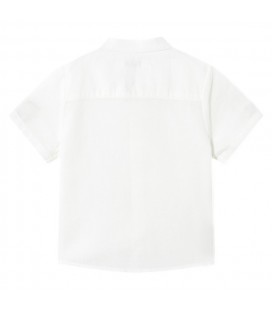 Mayoral - Camisa Manga Corta Cuello Mao Lino Blanco Para Bebé Niño