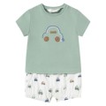 Mayoral Newborn - Conjunto Bebé pantalon corto bombacho color Jade