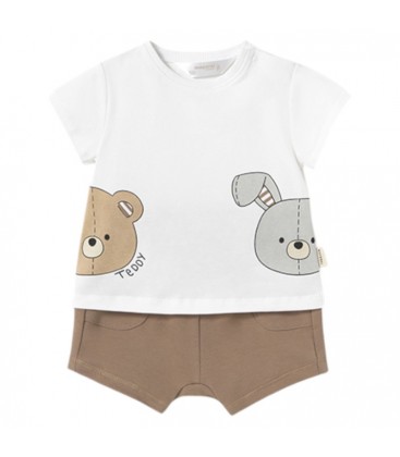 Mayoral Newborn - Conjunto Bebé pantalon corto punto color Muffin