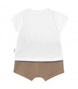 Mayoral Newborn - Conjunto Bebé pantalon corto punto color Muffin