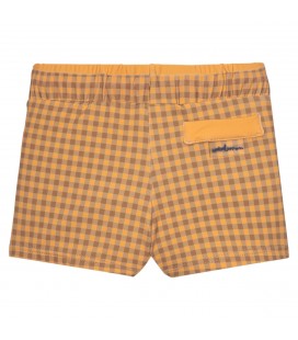 Waterlemon - Bañador Boxer Niño Cuadros Mostaza