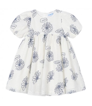 Mayoral - Vestido rustico estampado color natural para niña