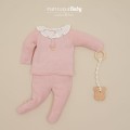 Pangasa Baby - Conjunto primera puesta con volante estampado conejos color rosa empolvado