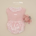Pangasa Baby - Conjunto con braguita estampado cuadros color rosa empolvado