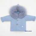 Pangasa Baby - Trenka Luxury Pelo Natural color Celeste Empolvado
