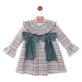 Del Sur - Vestido Estambul cuadros verde empolvado