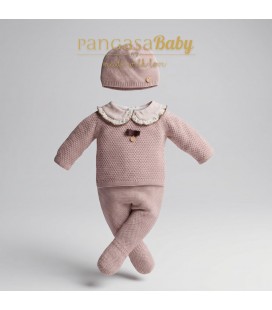 Pangasa Baby - Primera puesta vintage con gorro rosa vintage