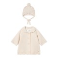 Mayoral Newborn - Abrigo de punto con gorro cerámica