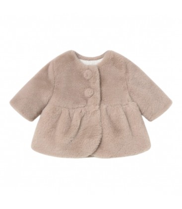 Mayoral Newborn - Abrigo de pelo moca