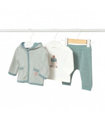 Mayoral Newborn - Chándal 3 piezas con camiseta mineral vigoré