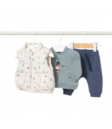 Mayoral Newborn - Chándal 3 piezas con chaleco índigo