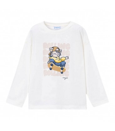 Mayoral - Camiseta manga larga Rolling nata