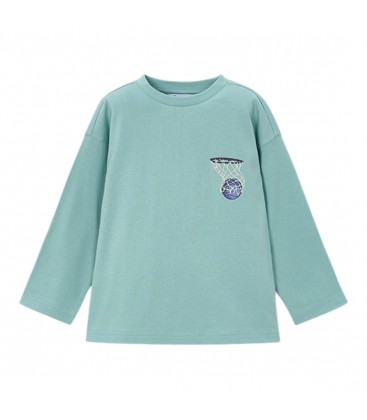 Mayoral - Camiseta manga larga estampado espalda acuario