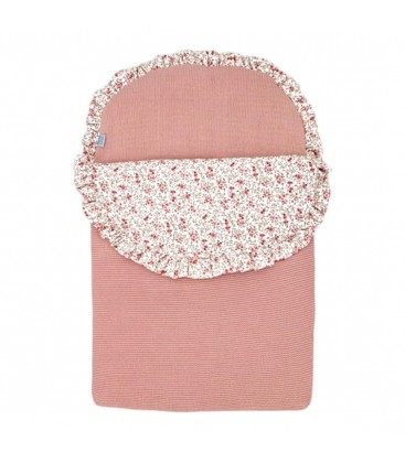 SARDON - Saco de punto rosa con embozo floral
