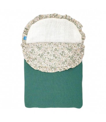 SARDON - Saco de punto verde con embozo floral