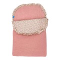 SARDON - Saco de punto rosa empolvado con embozo floral