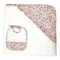 SARDON - Capa de baño y babero floral rosa