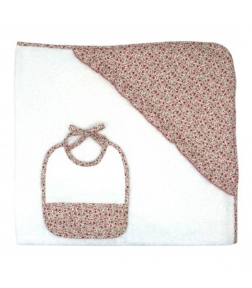 SARDON - Capa de baño y babero floral color rosado