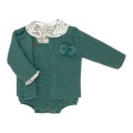 SARDON - Conjunto bebé de punto verde con ranita y chaqueta