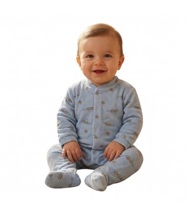 Waterlemon - Pelele velour estampado azul