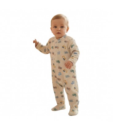 Waterlemon - Pelele velour estampado beige