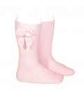 Cóndor - Calcetines altos algodón con lazo lateral - Rosa