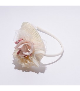 Diadema de ceremonia para niña de Floritur -  Beige